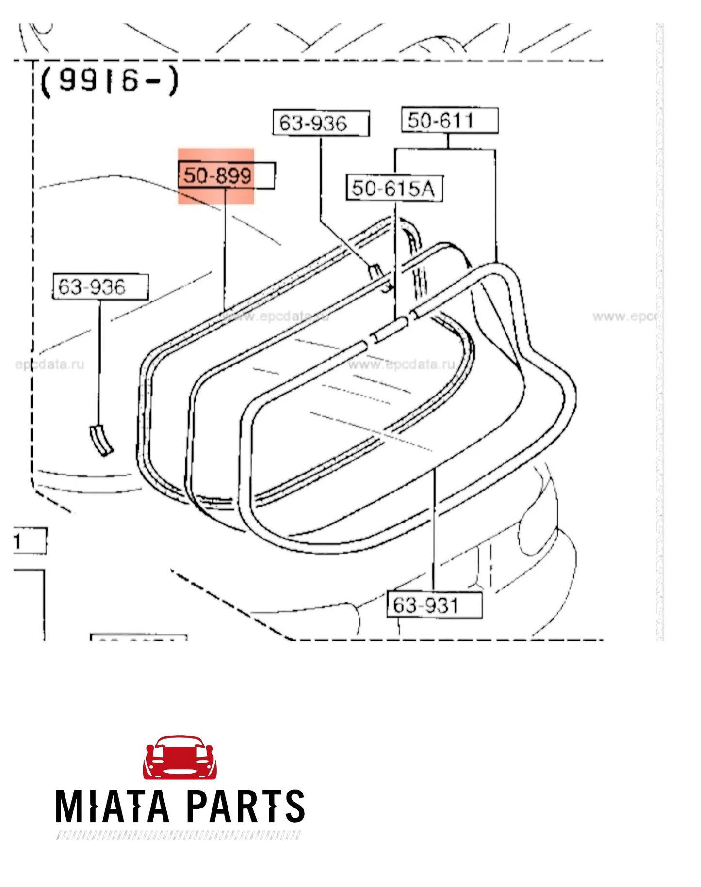 MX5 NA/NB Hardtop Rubber Window Dam