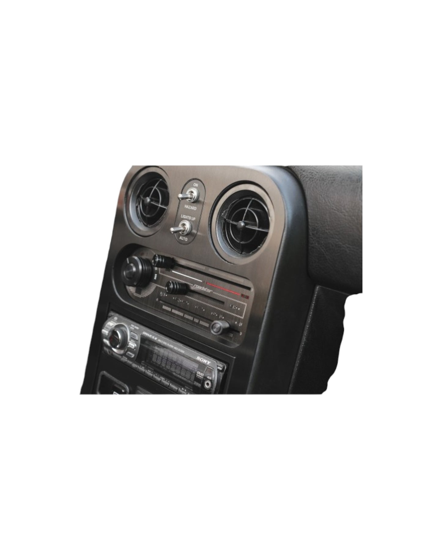 MX5 NA Labeled Black Brushed Stainless Heater Panel (HVAC) - Jass Performance