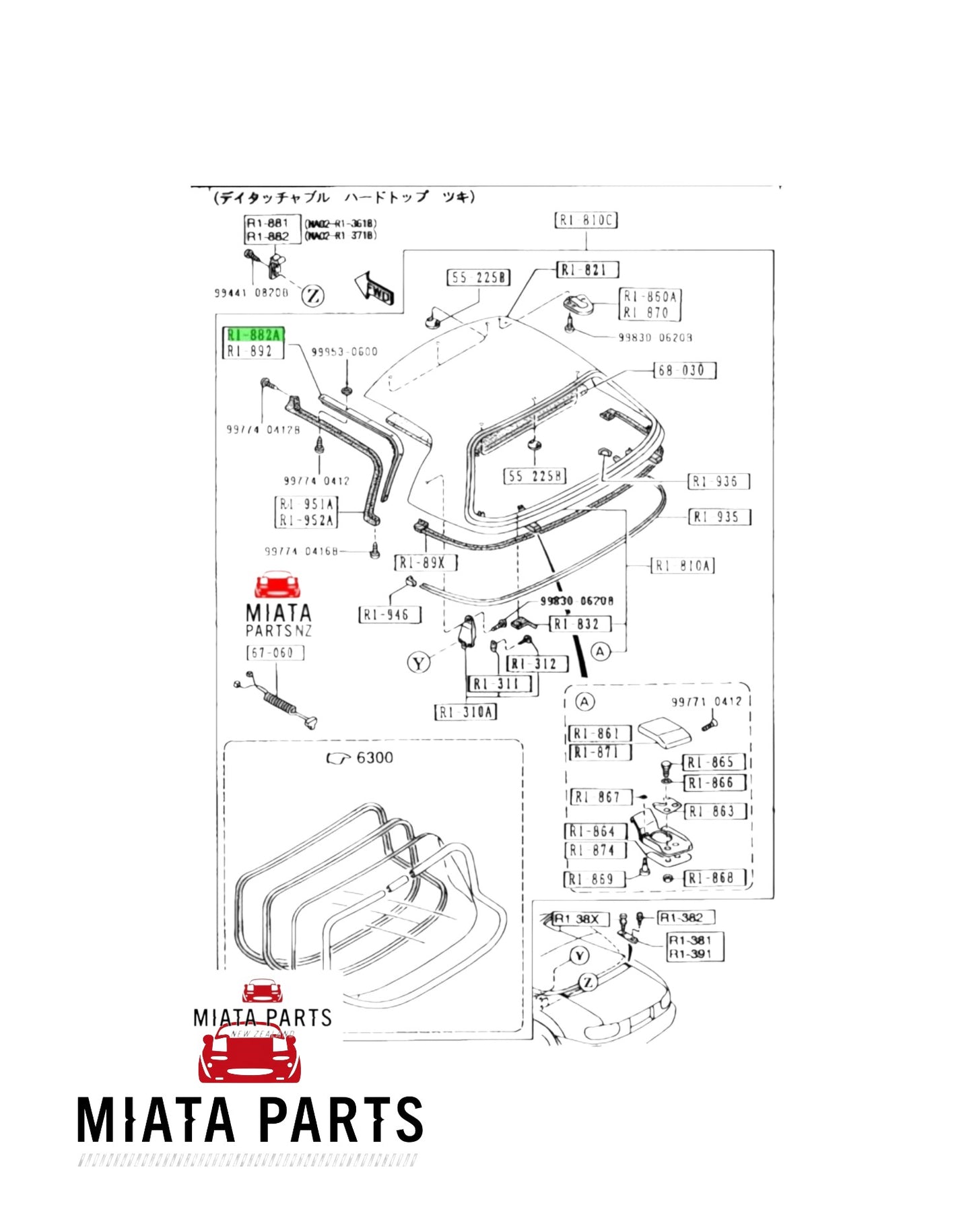 MX5 NA/NB Hardtop Seal Retainer Drivers