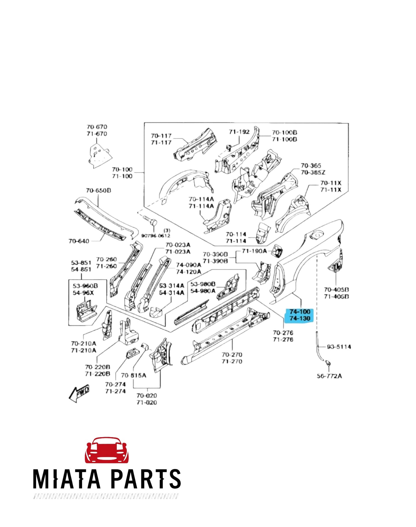 MX5 NB Rear Quarter Cut (New) (Genuine)