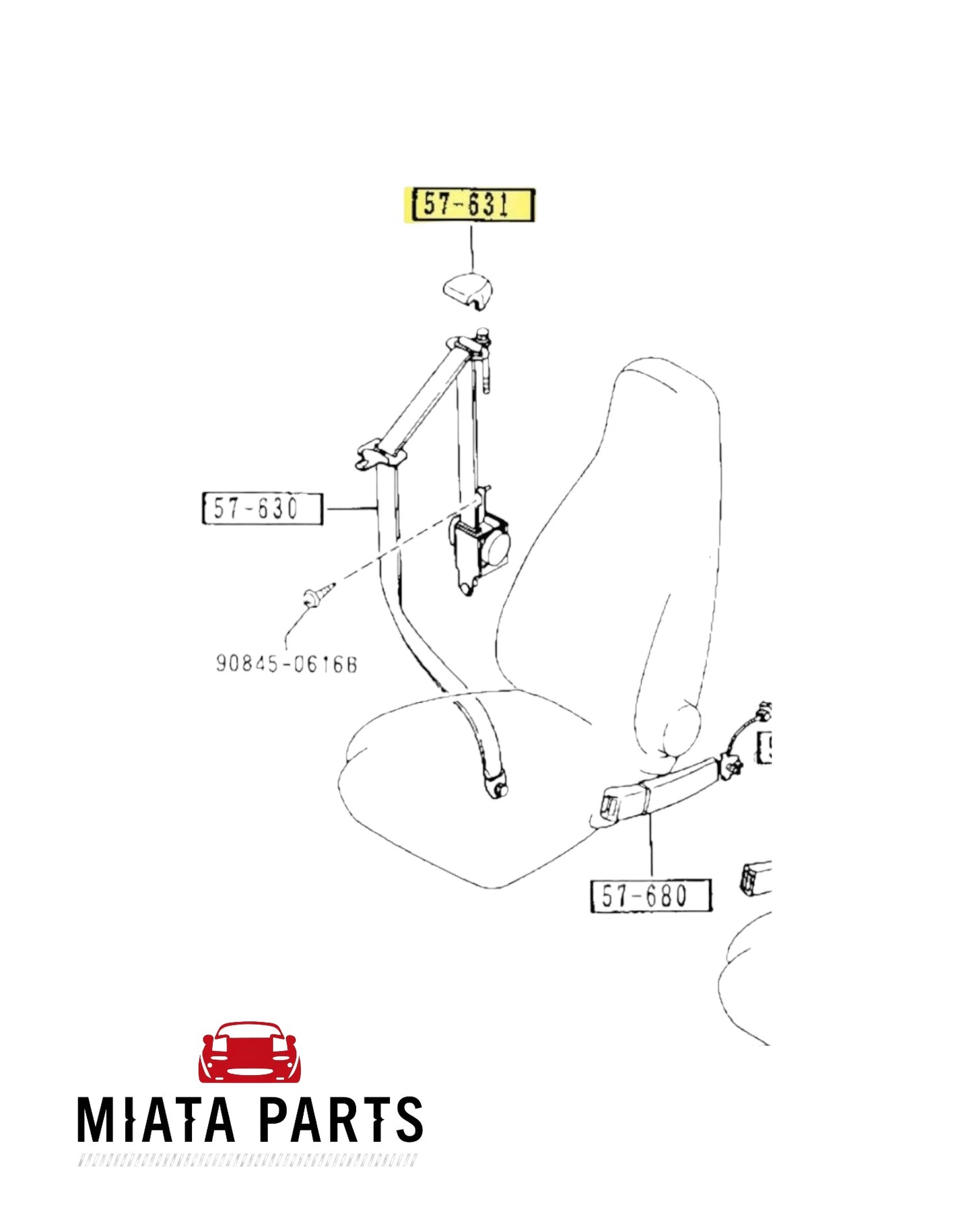 MX5 NA Seatbelt Bolt Cover (New) (Genuine)