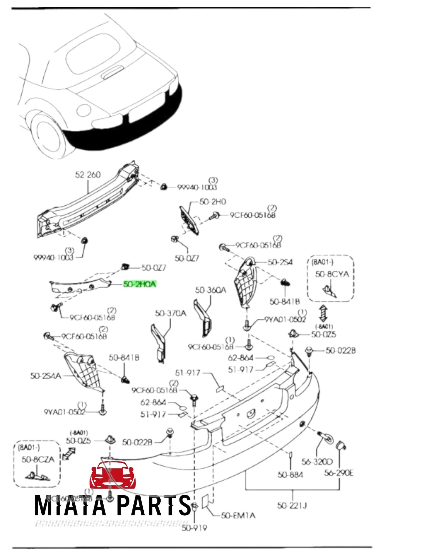 MX5 NC Rear Bumper Retainer (New) (Genuine)
