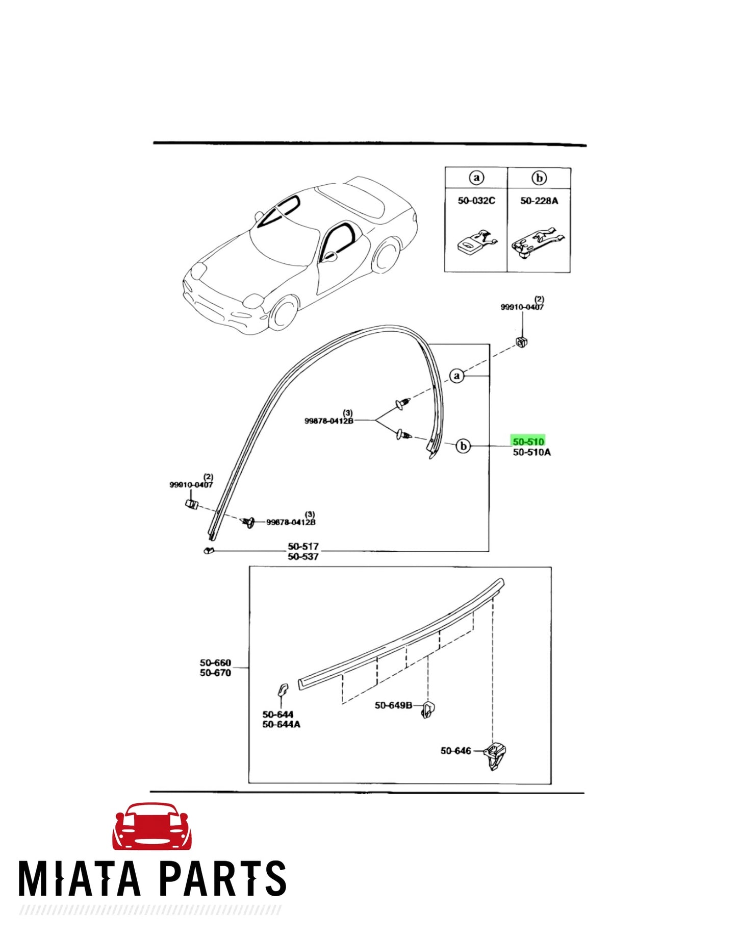 RX7 FD Front Door Drip Moulding (New) (Genuine)