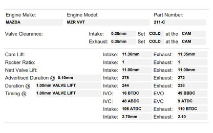 MX5 NC Kelford Cams N/A (Stage 2)