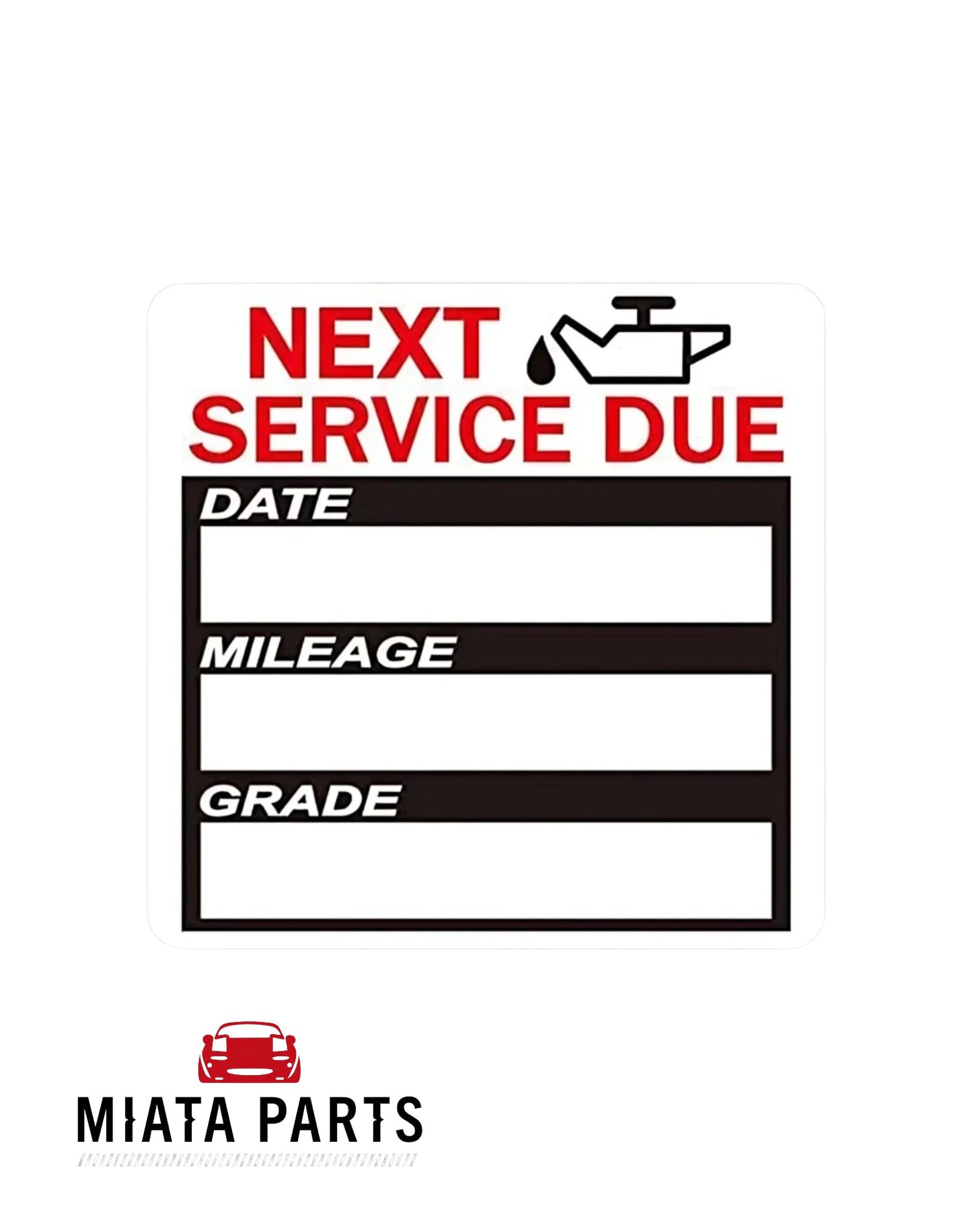 Next Service Due Sticker