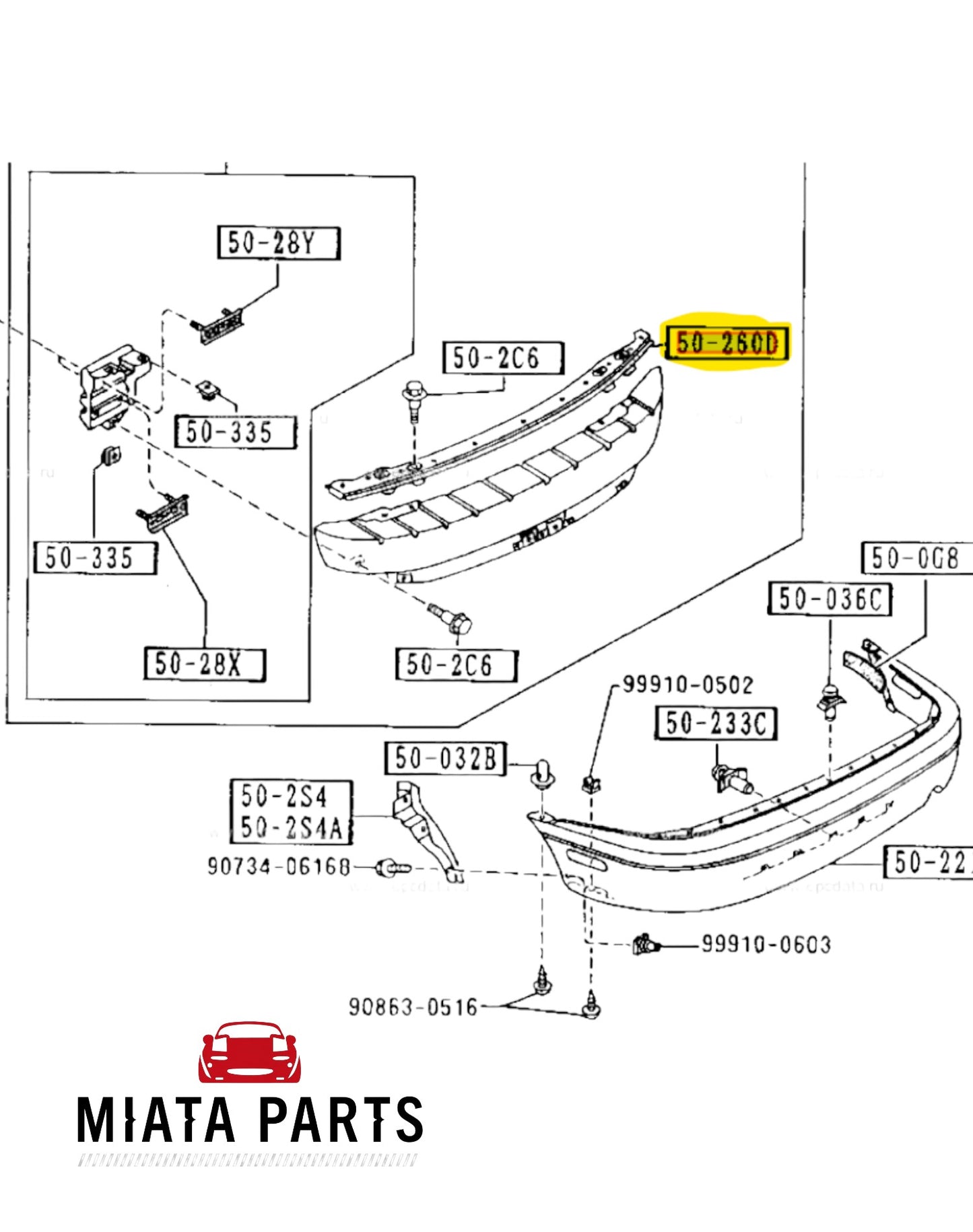 MX5 NA Rear Bumper Metal Retainer (New) (Genuine)