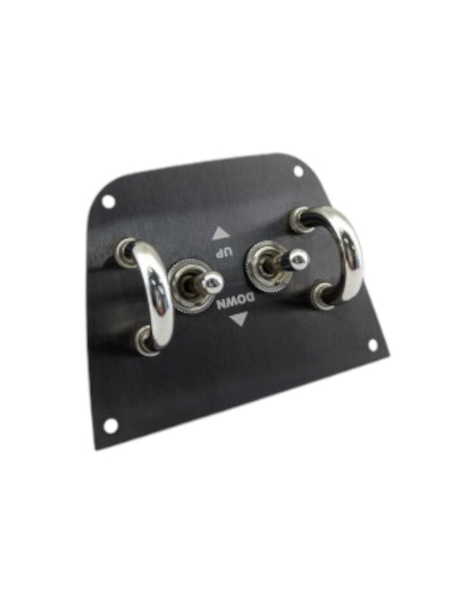 MX5 NA Black Brushed El. Windows Panel With Vintage Toggle Switches - Jass Performance