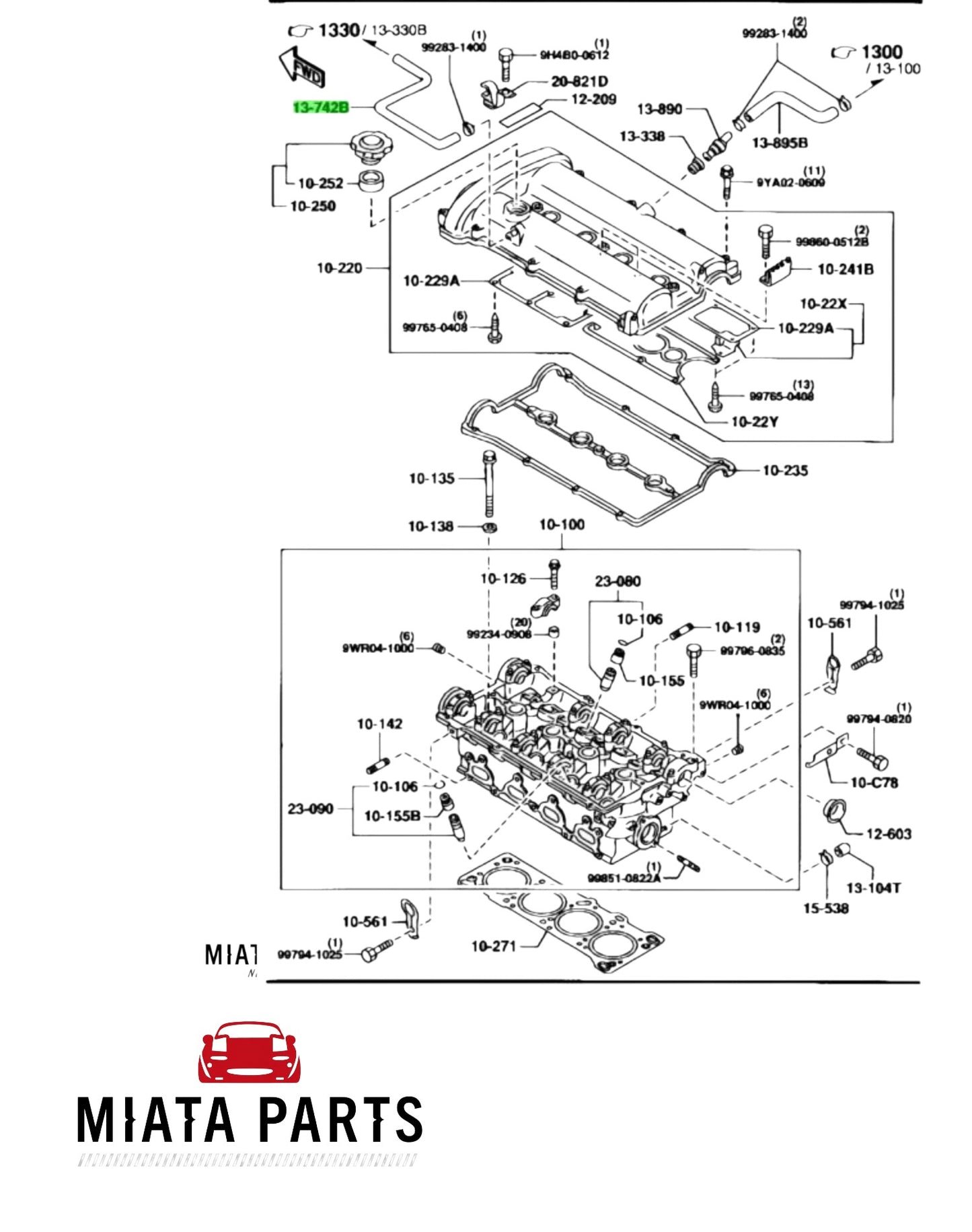 MX5 NB Intake to Valve Cover Breather Hose