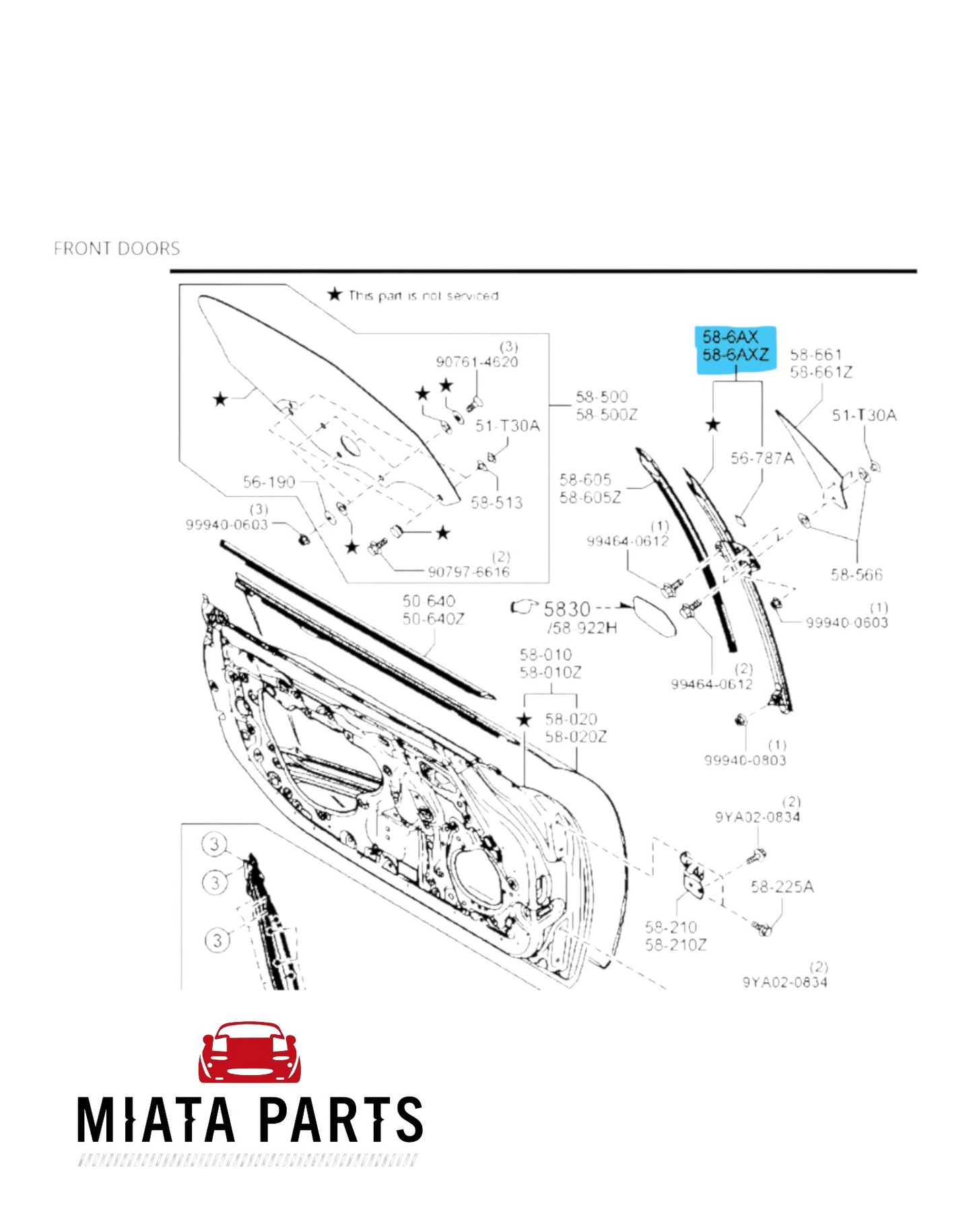 MX5 ND Window Guide Vertical (New) (Genuine)