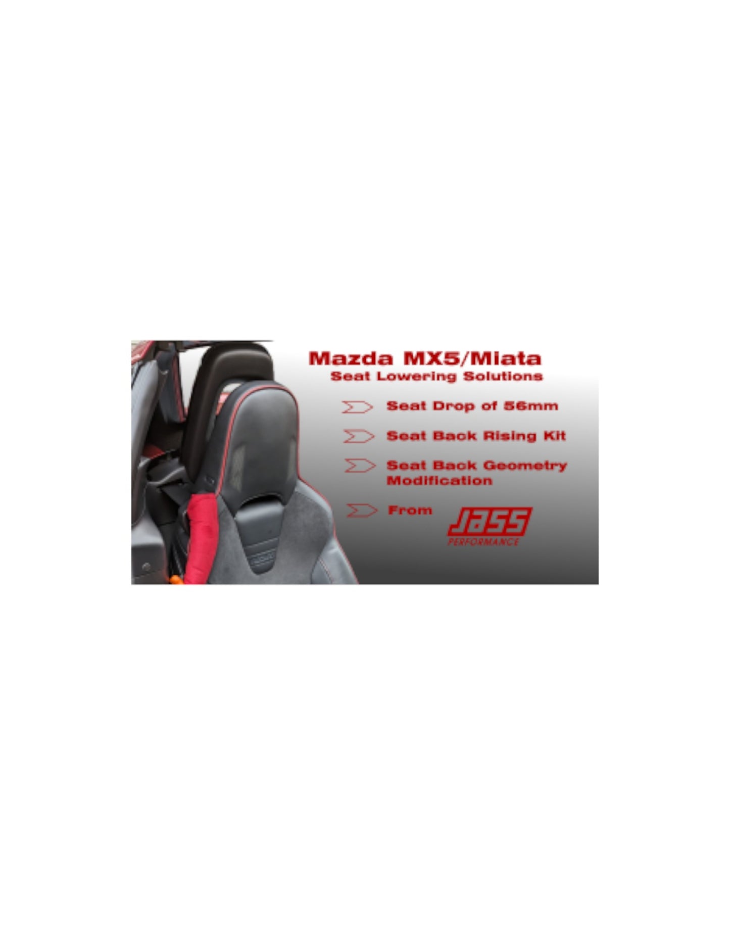 MX5 ND MX5 ND & Fiat 124 Seat Lowering Adapters, Fixed, 56mm (2.2"), OEM Seats - Jass Performance