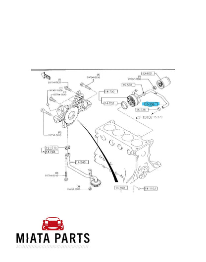 MX5 NA8 Oil Filter to Back of Head Hose (New) (Genuine)