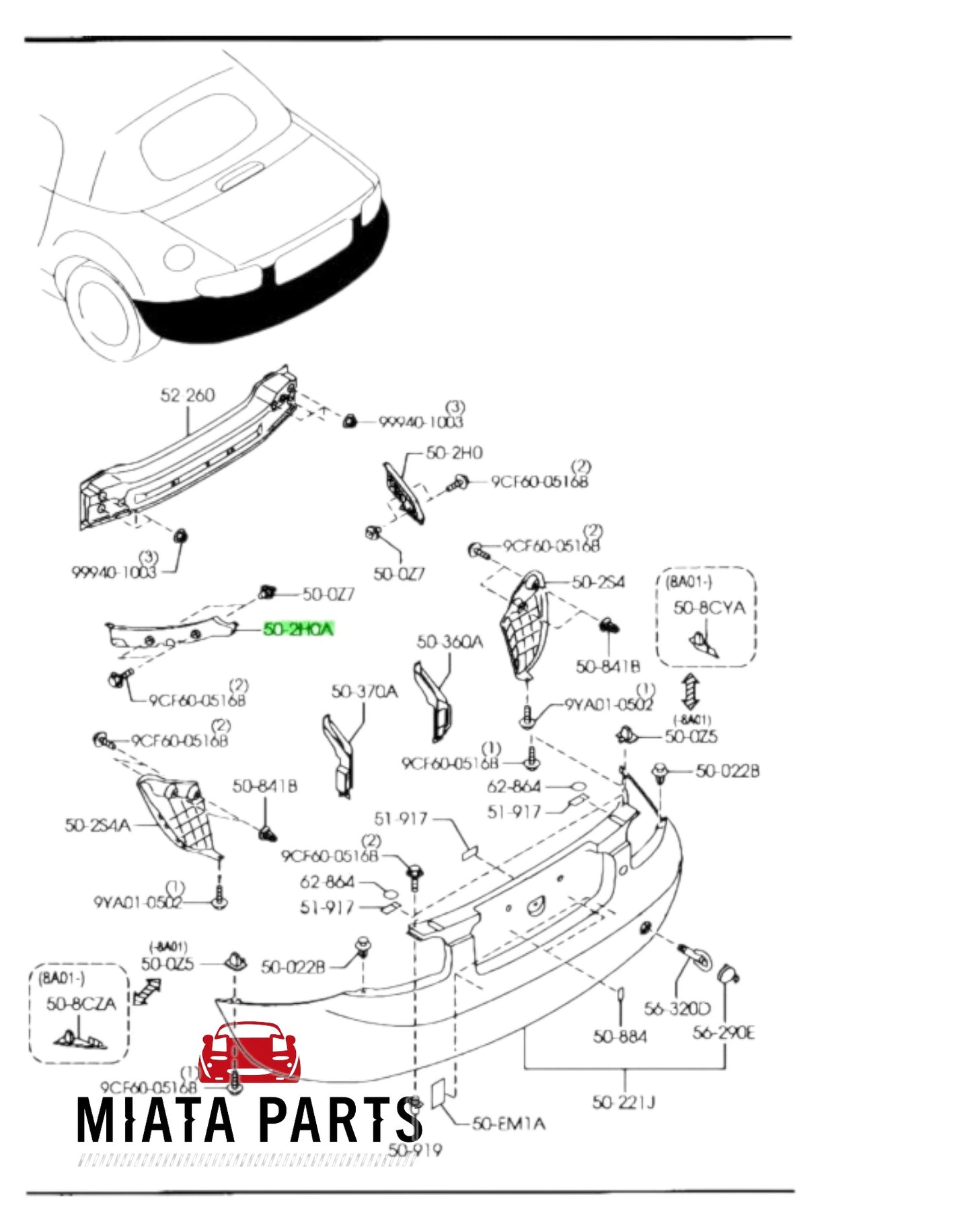 MX5 NC Rear Bumper Retainer (Used)