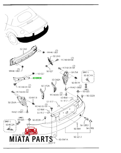 MX5 NC Rear Bumper Retainer (Used)