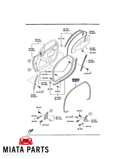 RX7 FD Body Door Seal (On Body) (New) (Genuine)