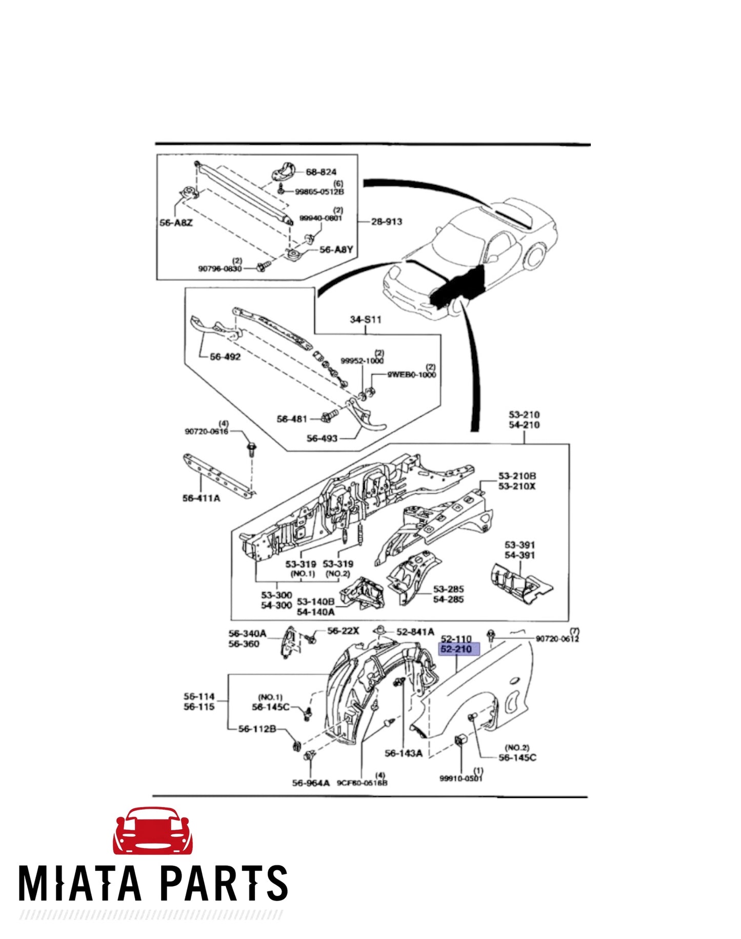 RX7 FD Front Guards (New) (Genuine)