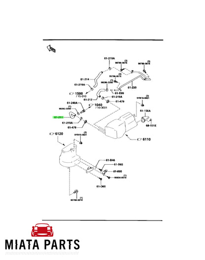 RX7 FD Heater Hose #1 (New) (Genuine)