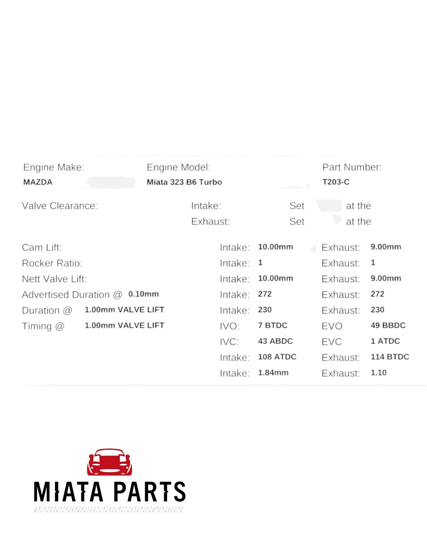 MX5 NA Kelford Cams Turbo (Stage 3)