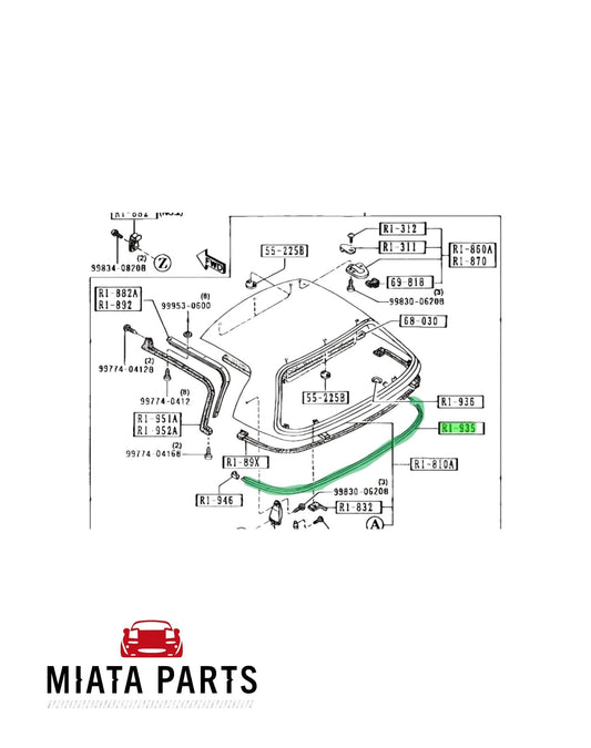 MX5 NA/NB Hardtop Rear Seal (New) (Genuine)