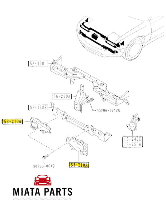 MX5 NA Front Radiator Support End Caps (New) (Genuine)