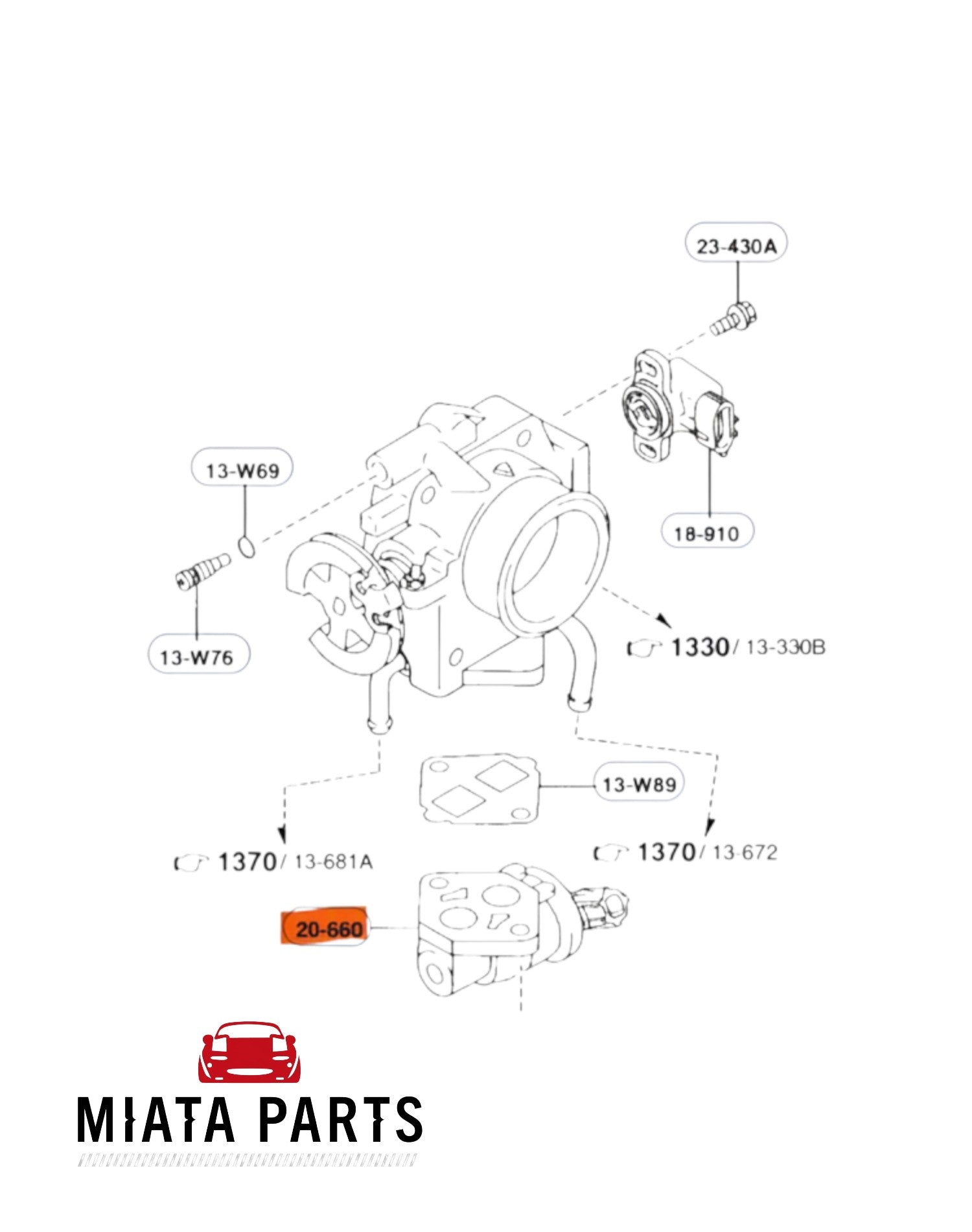 Miata Parts NZ Idle Air Control Valve (IACV) for Mazda MX5 NB 1998-2005. Genuine new part.
