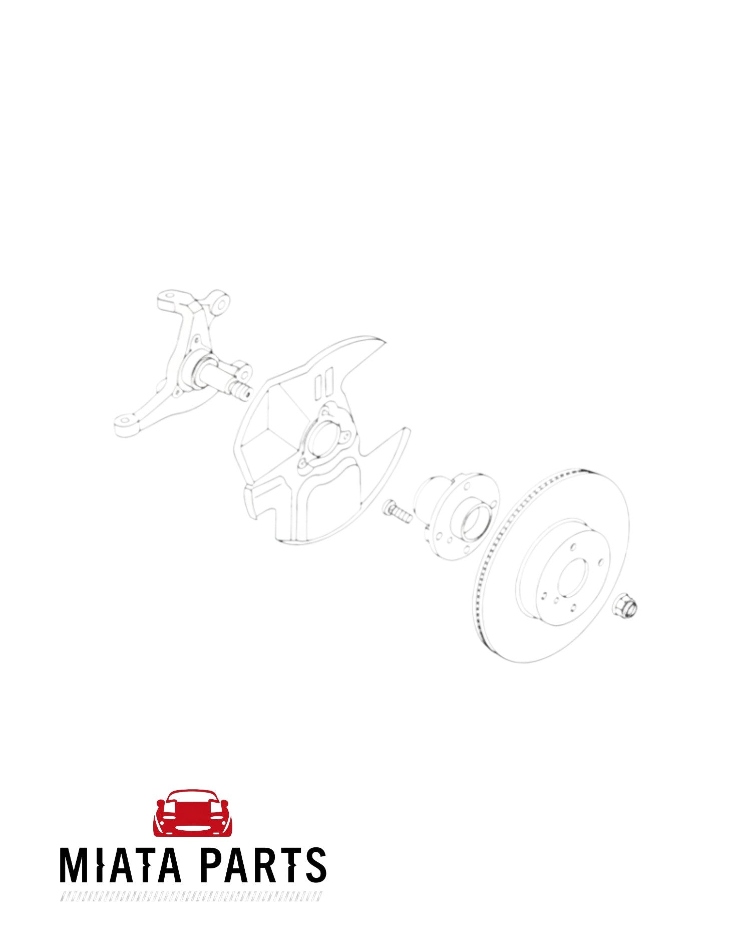 Genuine Mazda MX5 NA/NB front hub dust cover diagram from Miata Parts NZ for 1989-2005 models