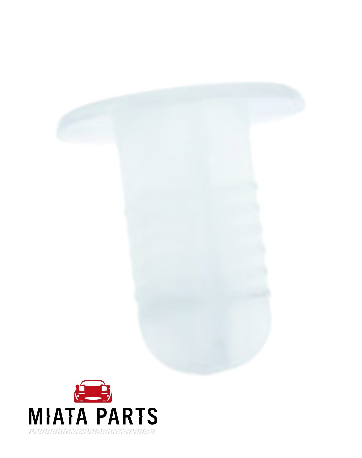 Genuine Mazda MX5 NA bumper side tab clip in white plastic from Miata Parts NZ