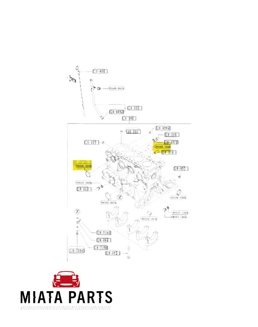Genuine Mazda MX5 NA6 water core plug diagram from Miata Parts NZ for 1989-1997 engine block maintenance