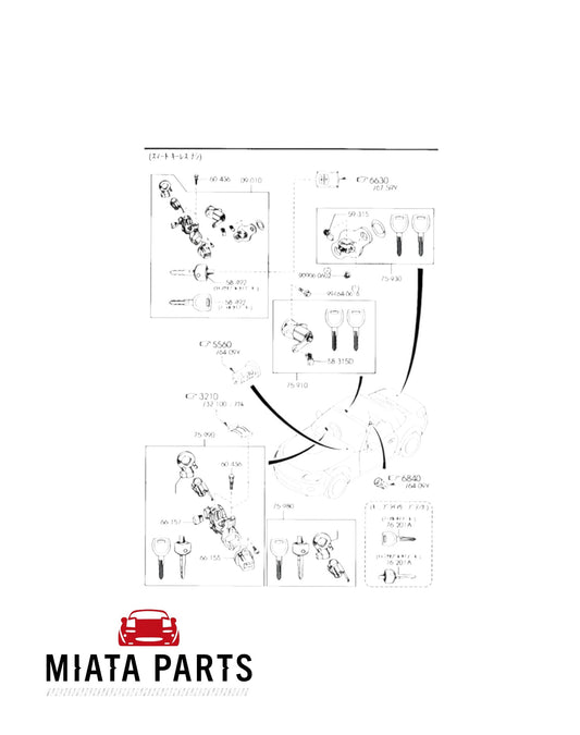 Miata Parts NZ genuine Mazda MX5 NC immobilizer ignition ring diagram for 2005-2015 models
