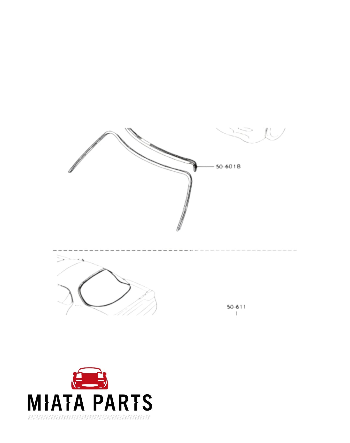 Miata Parts NZ Genuine Mazda RX7 FD front outer windscreen moulding for 1992-2002 models.